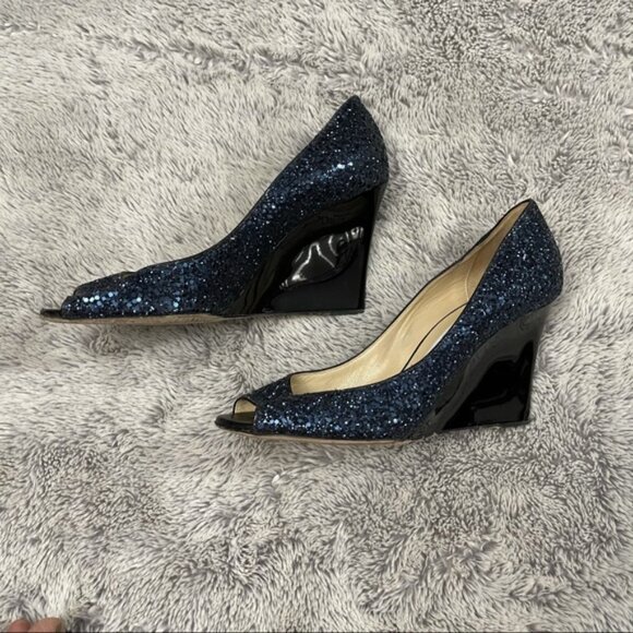 Jimmy Choo Black Glitter Heels - Picture 3 of 8